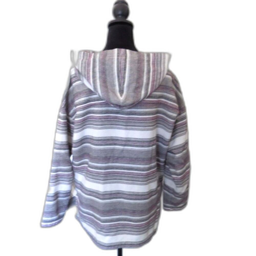 North River Outfitters Womens Baja Pullover Hoodie Striped L EUC - Picture 3 of 11